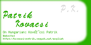 patrik kovacsi business card